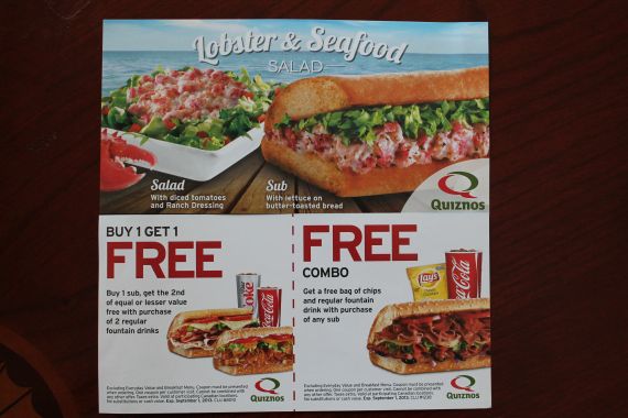 QUIZNOS SUBS：暑期优惠